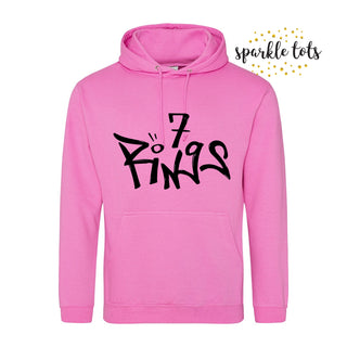 Ariana Grande "7 Rings" Hoodie, inspired by the hit song. Crafted for comfort and style, perfect for true fans. Available in various sizes to elevate your wardrobe with Ariana's vibes.
