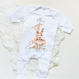 Adorable 1st Easter Romper from Sparkle Tots – perfect attire for your baby's first Easter celebration, crafted for cuteness and comfort.