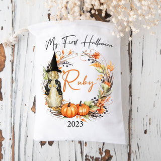 Adorable My 1st Halloween Gift Bag from Sparkle Tots – filled with spooky surprises for your baby's first Halloween celebration.