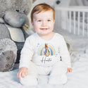 Adorable Baby Peter Rabbit Sleepsuit featuring the beloved character. Crafted for comfort and cuteness, perfect for sweet and enchanting dreams. Available in various sizes for a cozy and magical night time experience.