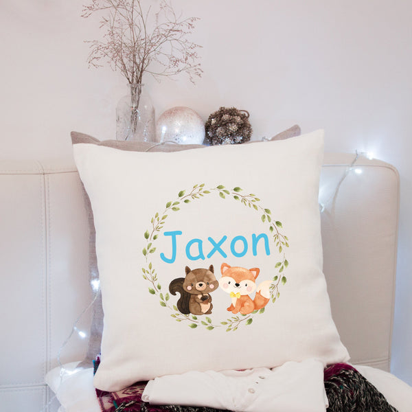 Personalised baby boys cushion cover