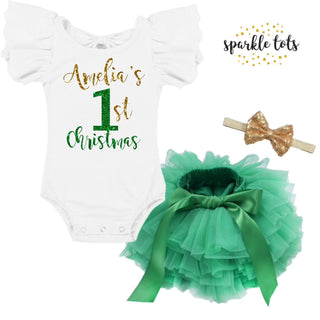 personalised 1st christmas outfit