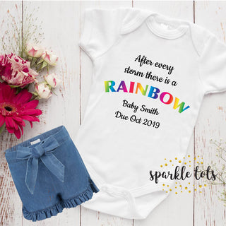 Rainbow Baby Baby Grow, Rainbow baby gift, announcement,