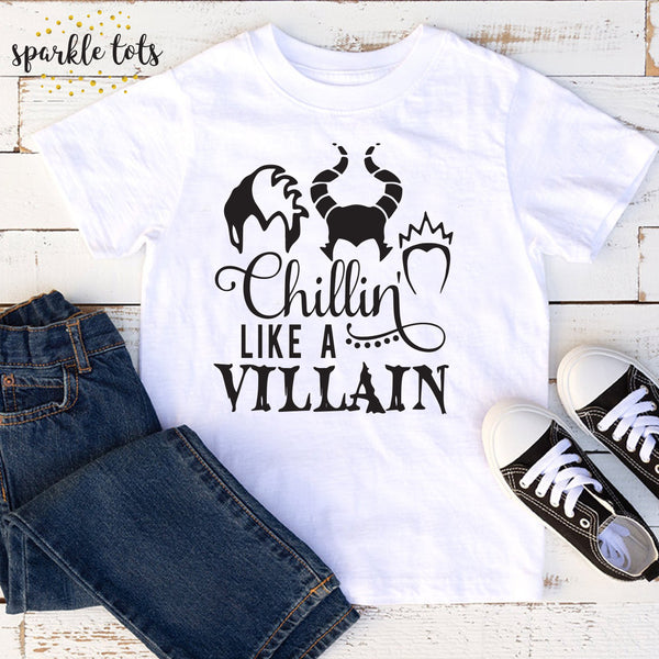 Chillin like a villain, Disney Kids Halloween Shirt, Disney descendants
