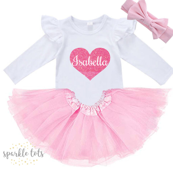 "Baby Girl's Cake Smash Outfit - Ruffled Baby Grow, Tutu, Headband - Capture the sweetness of the moment with this adorable ensemble. Purchase the ruffled baby grow on its own or the complete set."