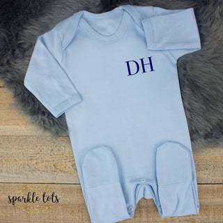 "Baby Initial Romper - Personalised Infant Bodysuit - Sparkle Tots"