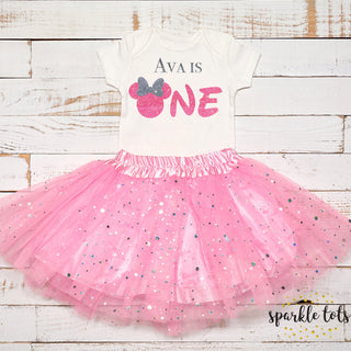 1st Birthday Minnie Mouse Vest for Baby Girl