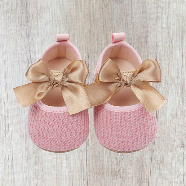 pre walker pink and gold baby shoes