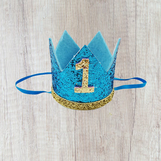 Birthday Crown blue and gold