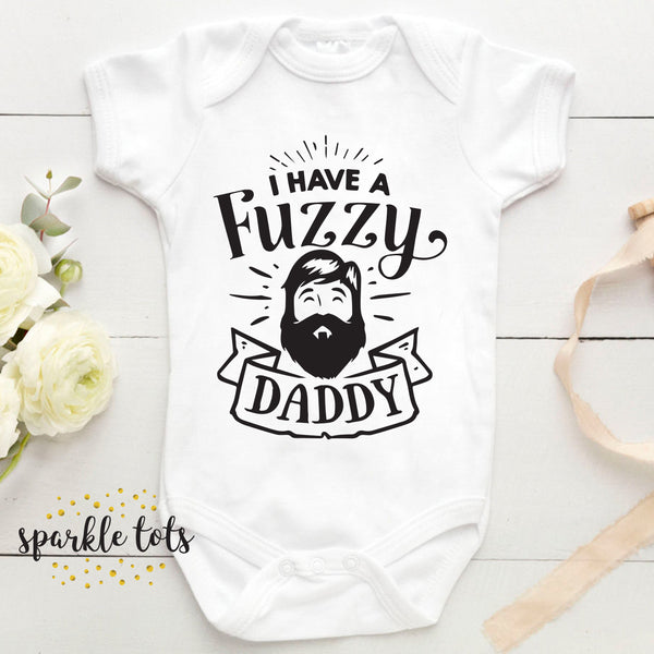 Fuzzy daddy baby grow, Beard Gift, Dad Gift
