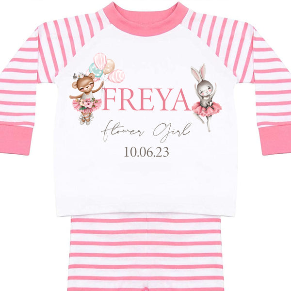Personalised flower girl pyjamas