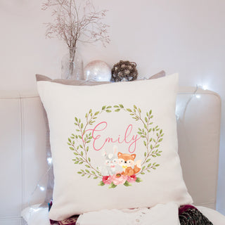 Personalised baby girls cushion cover