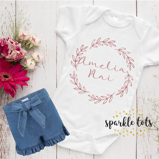 Adorable Custom Baby Girl Vest, personalized with the baby girl's name. Crafted for cuteness and comfort, perfect for any occasion. Available in various sizes for a uniquely hers wardrobe staple.