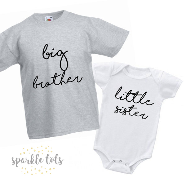Big Brother Little Sister Matching T-Shirts and Baby Grows