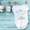 Boys 1st Birthday Train Baby Grow