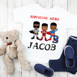 Boys superhero birthday t-shirt