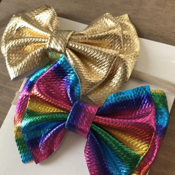 Gold and Rainbow Headband Set 