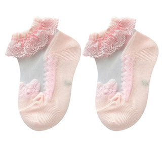 Pink frill baby socks