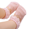 Lace baby socks pink