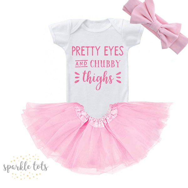 Pretty Eyes and Chubby Thighs outfit baby Bodysuit