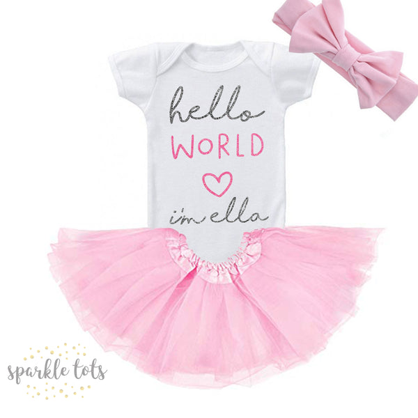 Hello World Baby Girl's outfit