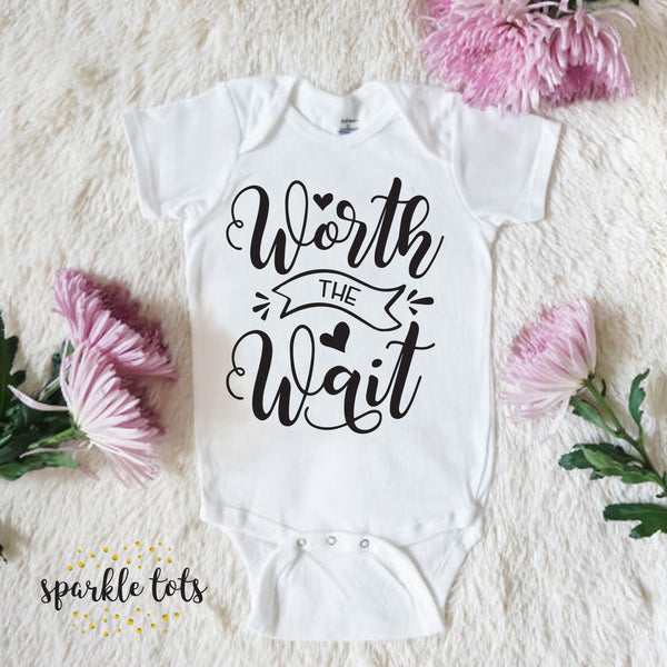 worth the wait baby gift, baby vest, cute baby shower present