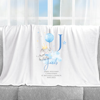 Personalised Christening fleece blanket