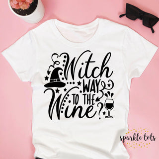 Witch way to the wine, halloween shirt