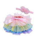 "Baby Girls Tutu Skirt with Attached Bloomers and Matching Headband - Available in Three Colours - Sparkle Tots"
