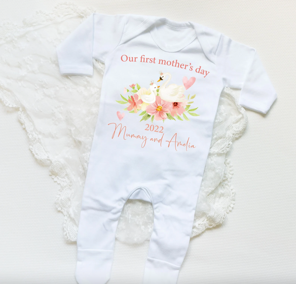 Adorable 1st Mother's Day Romper from Sparkle Tots – featuring delightful details for a cute and comfortable celebration of your baby's first Mother's Day.