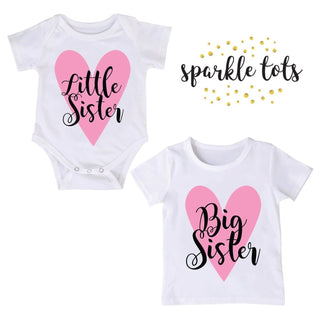 Big Sister Little Sister gifts, sister matching outfits, Big Sister little sister shirts, Outfit, Personalised little sister baby grow, baby shower gift