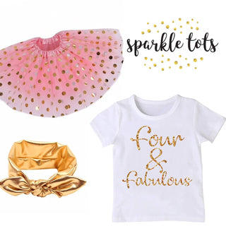4th birthday outfit, four and fabulous shirt, toddler birthday outfit, pink and gold birthday outfit, Fourth birthday outfit girl, 4th bday