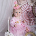 1st birthday crown pink and gold