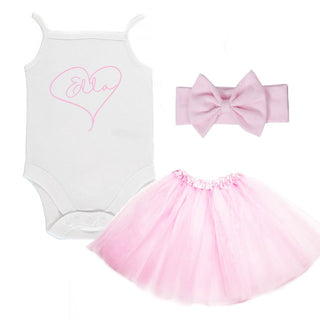 "Personalised Baby Girls Outfit - Choice of Set or Shirt/Bodysuit-Vest Only - Available in Various Colours - Sparkle Tots"