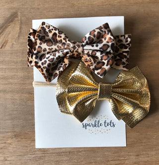 Gold bow headband