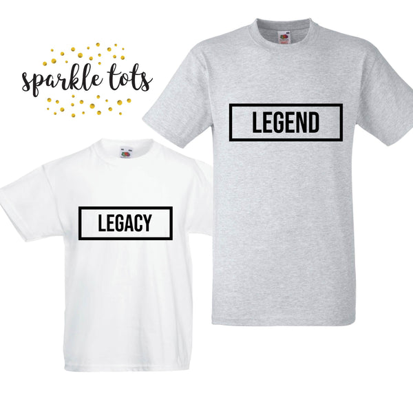 FATHERS DAY GIFT Father Son Matching shirts, Father and baby shirts, dad and baby matching, Legend, legacy, father son outfit, daddy and me