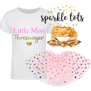 Girls 3rd Birthday Third Birthday Outfit Little Miss Threenager outfit girls 3rd birthday 3 three third birthday outfit full set tutu set