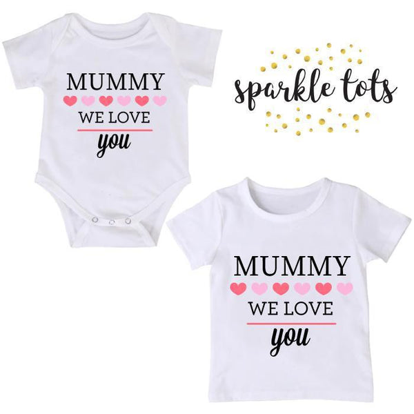 Mummy we love you, Mummy gift, Big Sister Little Sister, Matching Sister Outfits, Personalised mothers gift, Mummy Gift mommy birthday