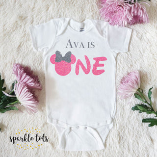 one 1st birthday baby outfit minnie mouse design