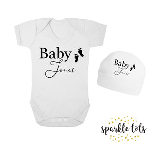 Personalised baby grow - personalised baby gift - baby announcement - custom baby shower gifts - baby clothes - onesie - vest - baby hat